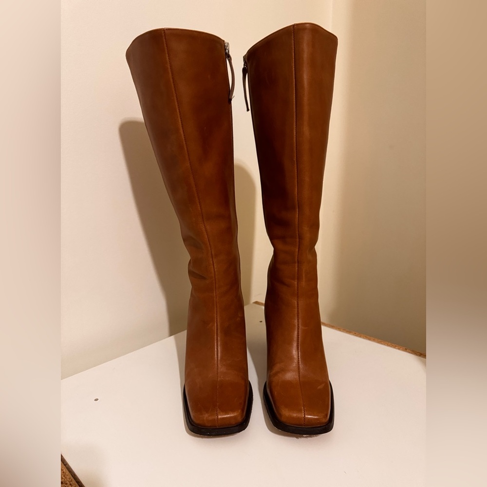 ALOHAS Tan Leather Heeled Boots - Picture 3 of 7